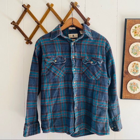 Vintage Single Stitch Plaid Flannel Button Down - Picture 2 of 7
